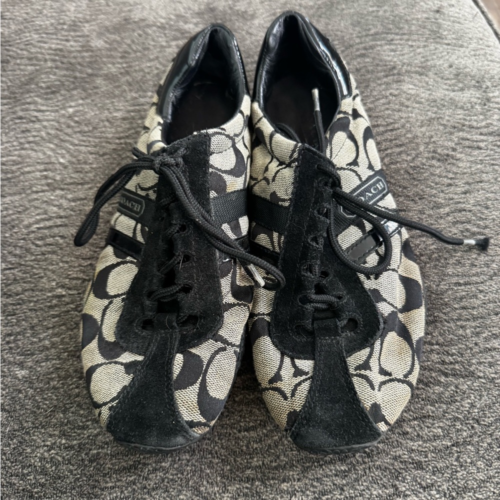 Coach Monogram Sneakers - Black and Beige
